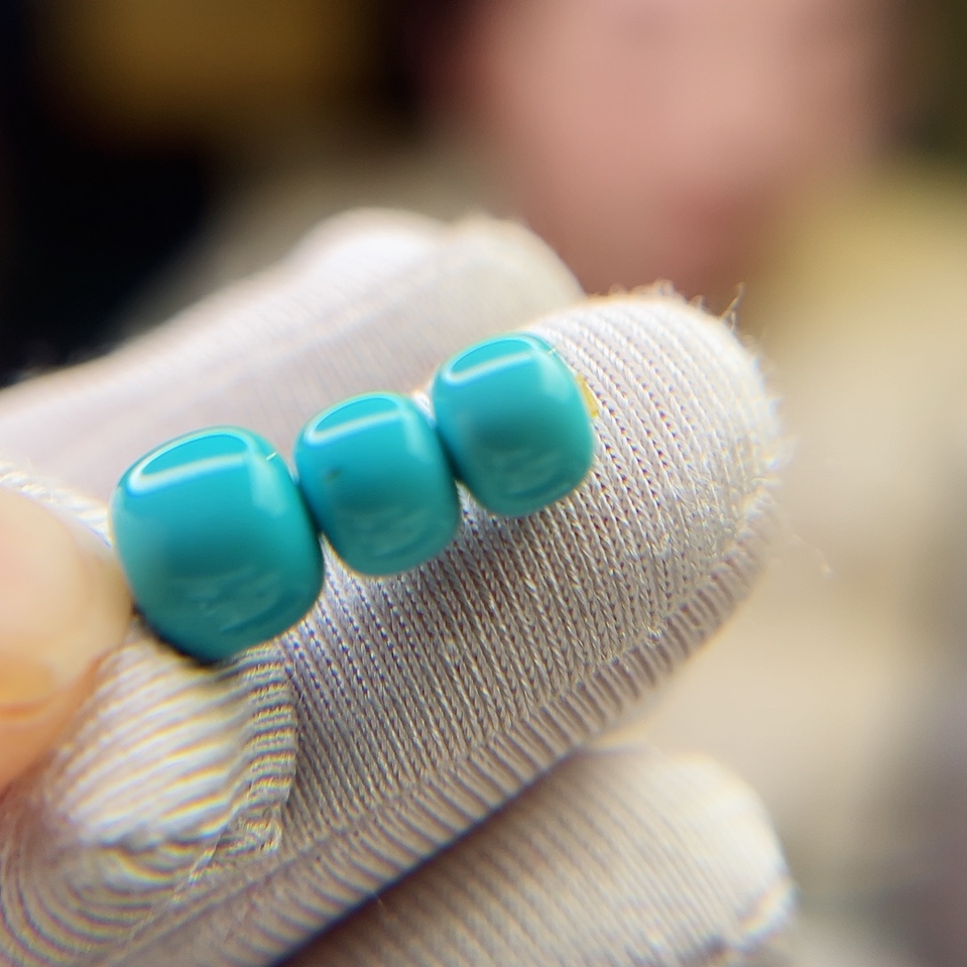 绿松石珠宝奇石未镶嵌6.6腰珠