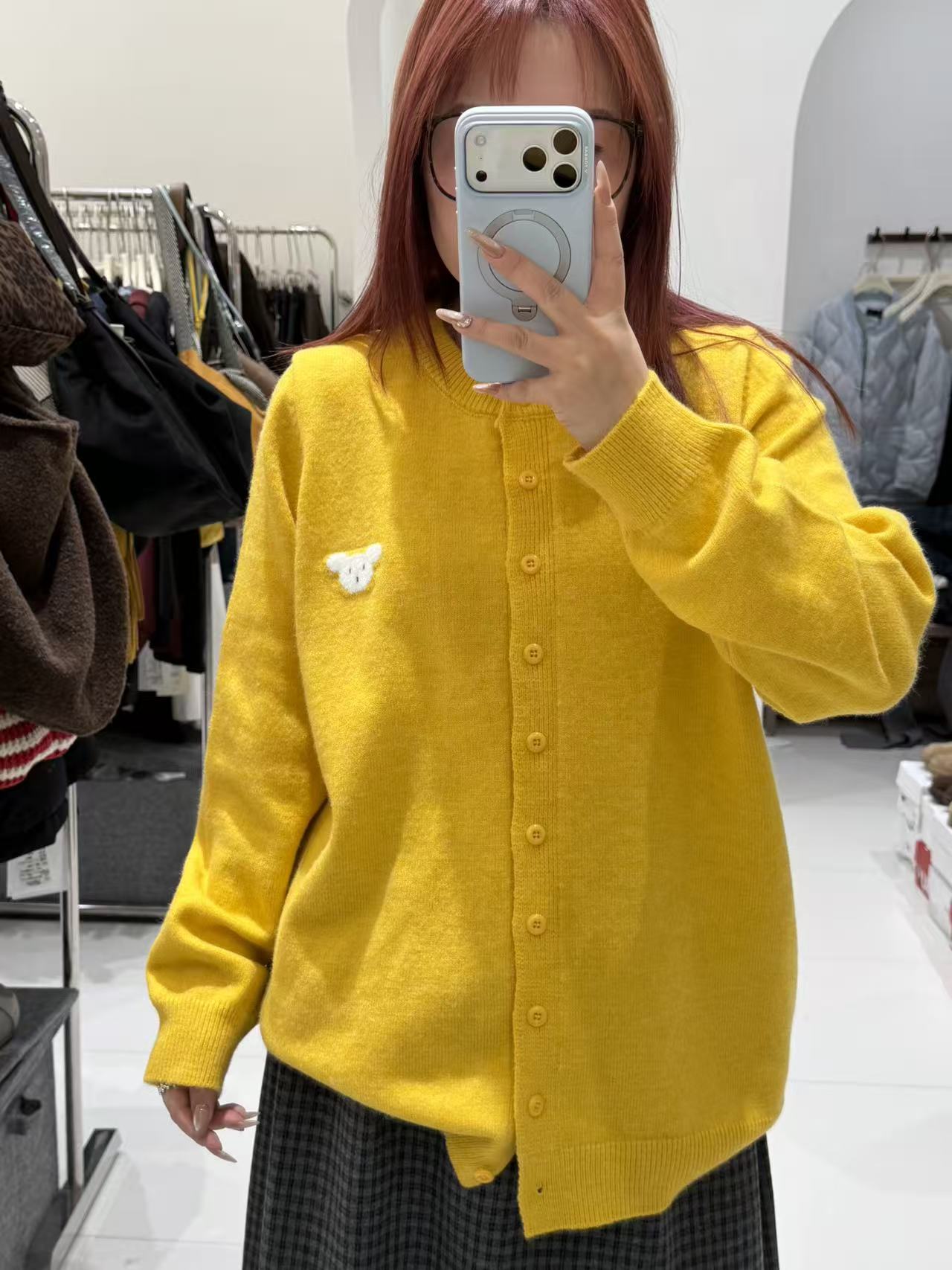 2025秋冬新款大码胖mm宽松正肩毛衣开衫外套女上衣