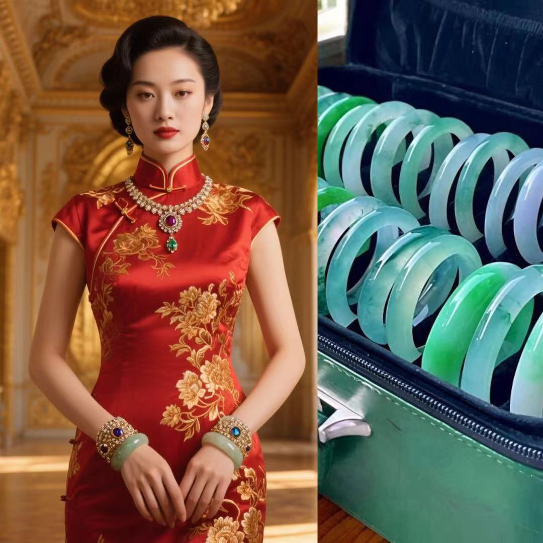 缅甸翠玉手镯专拍链接网红百搭时尚饰品民族风