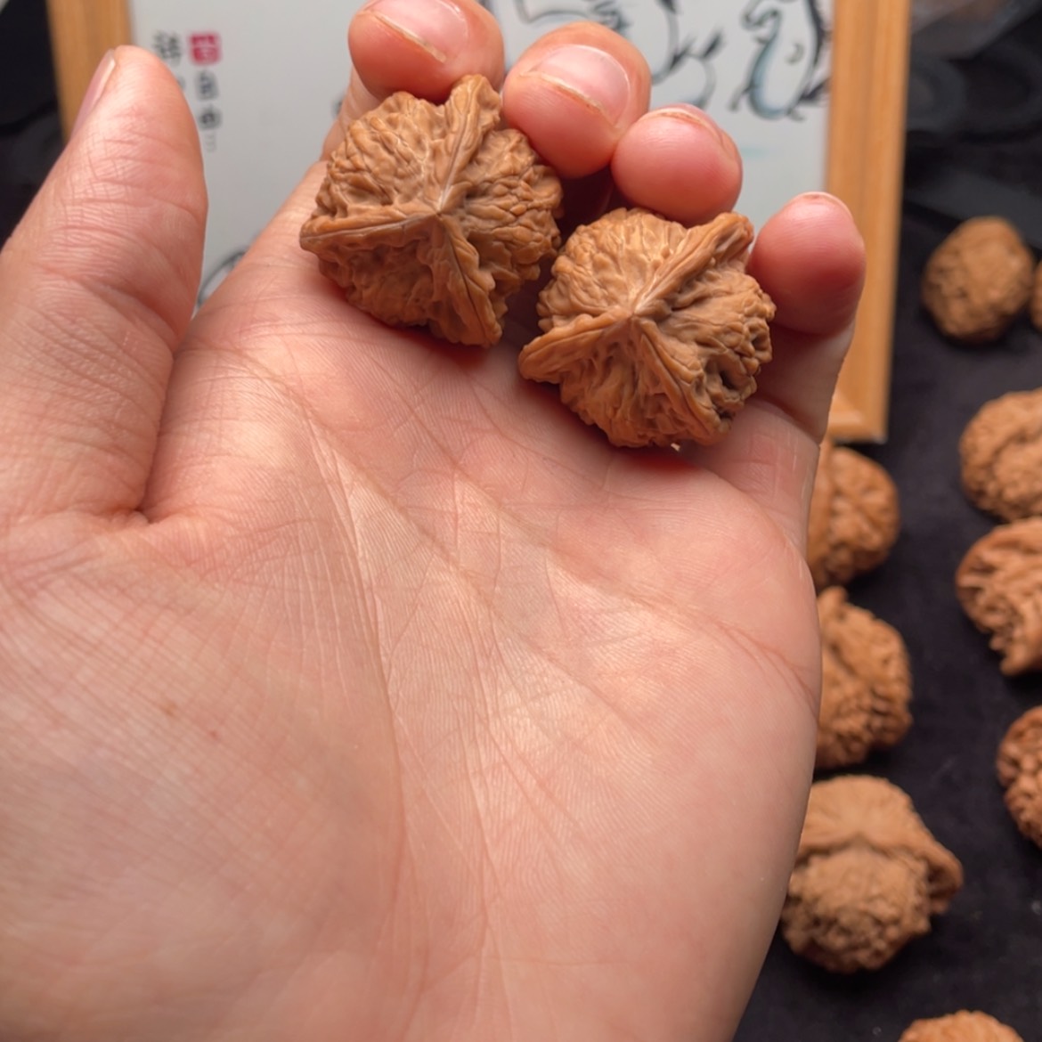 【闪购商品】文玩核桃把件人字盘山