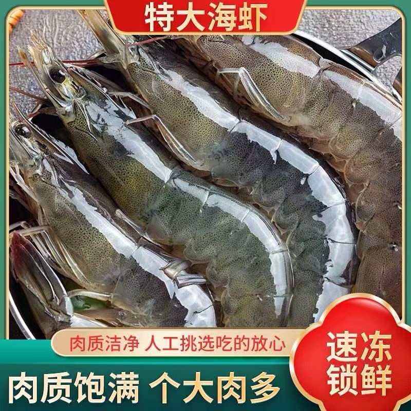 林蓝螺厄瓜多尔大虾海洋盐冻大虾南美对虾新鲜大虾3包/包13只左右