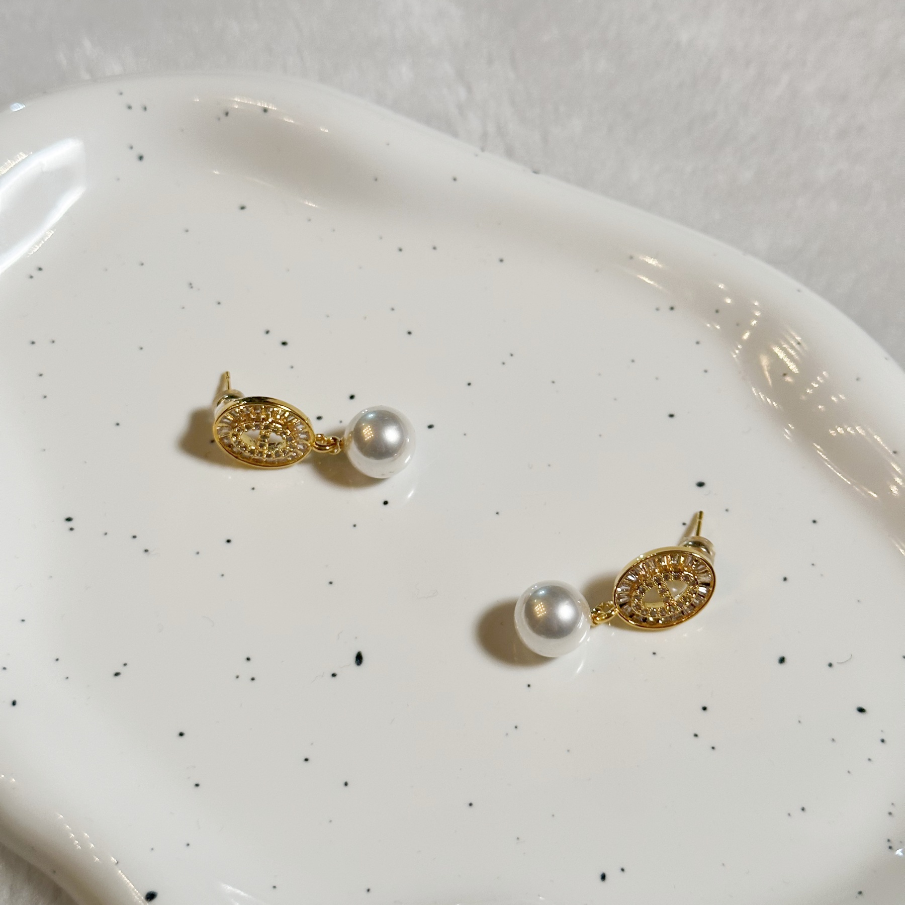 铜合金仿珍珠耳饰 耳钉5307百搭