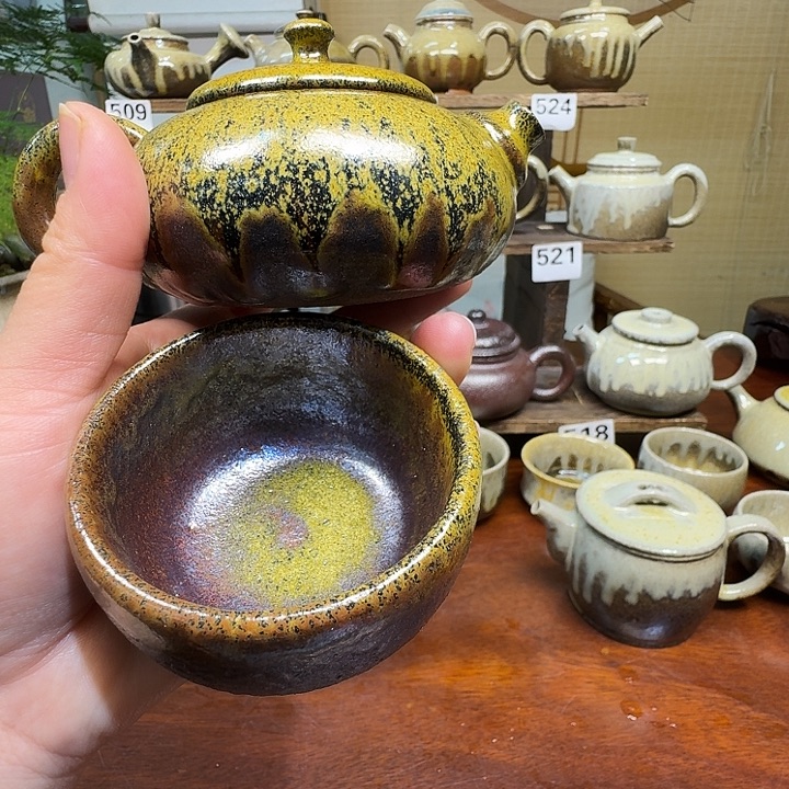 @***月建水紫陶紫泥柴烧壶