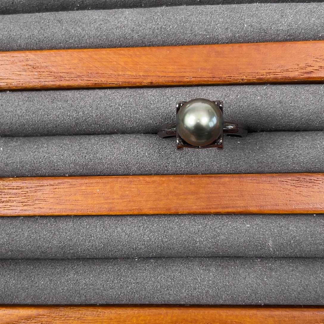 海水珍珠戒圈银S925镶嵌