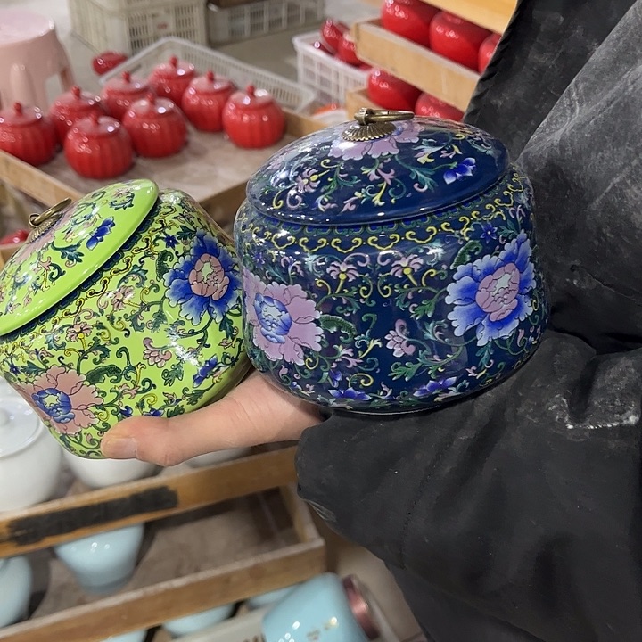 摆件陶瓷茶叶罐密封罐家用