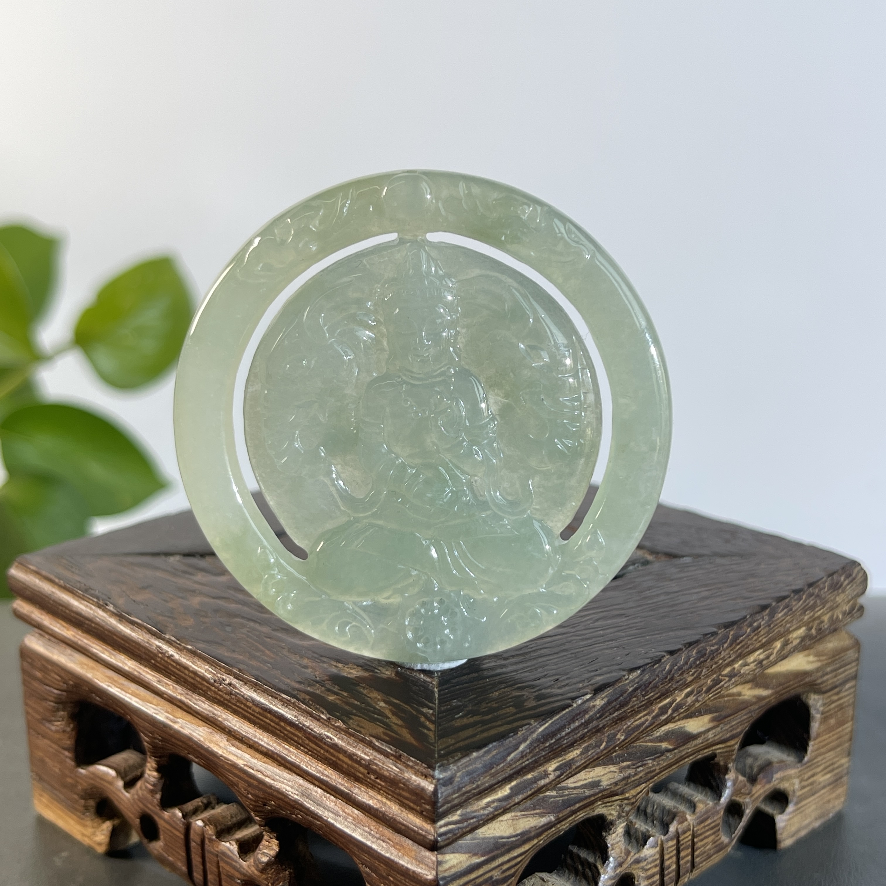 JXB28-81  天然缅甸A货翡翠  普贤