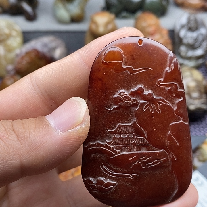 蛇纹石玉合金颈饰