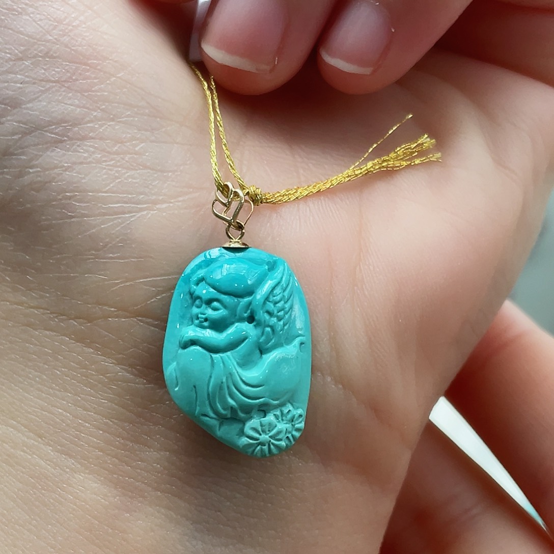 绿松石颈饰18K金镶嵌