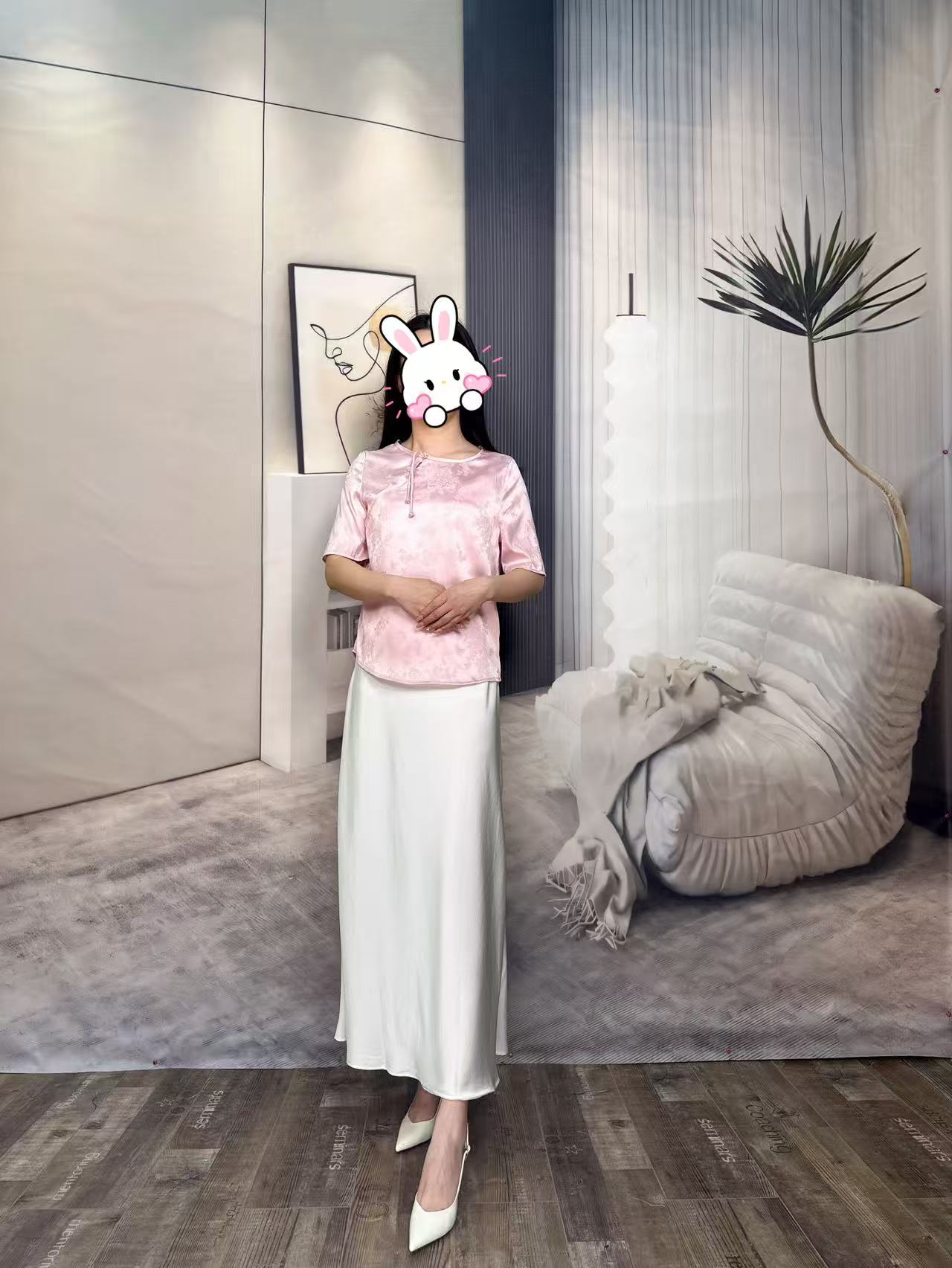 香云纱透孔花罗高级感纯色女夏季薄款简长M25009