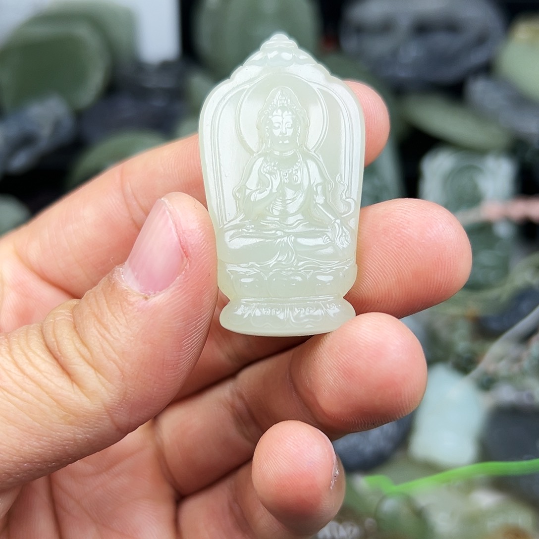 和田玉观音吊坠未镶嵌