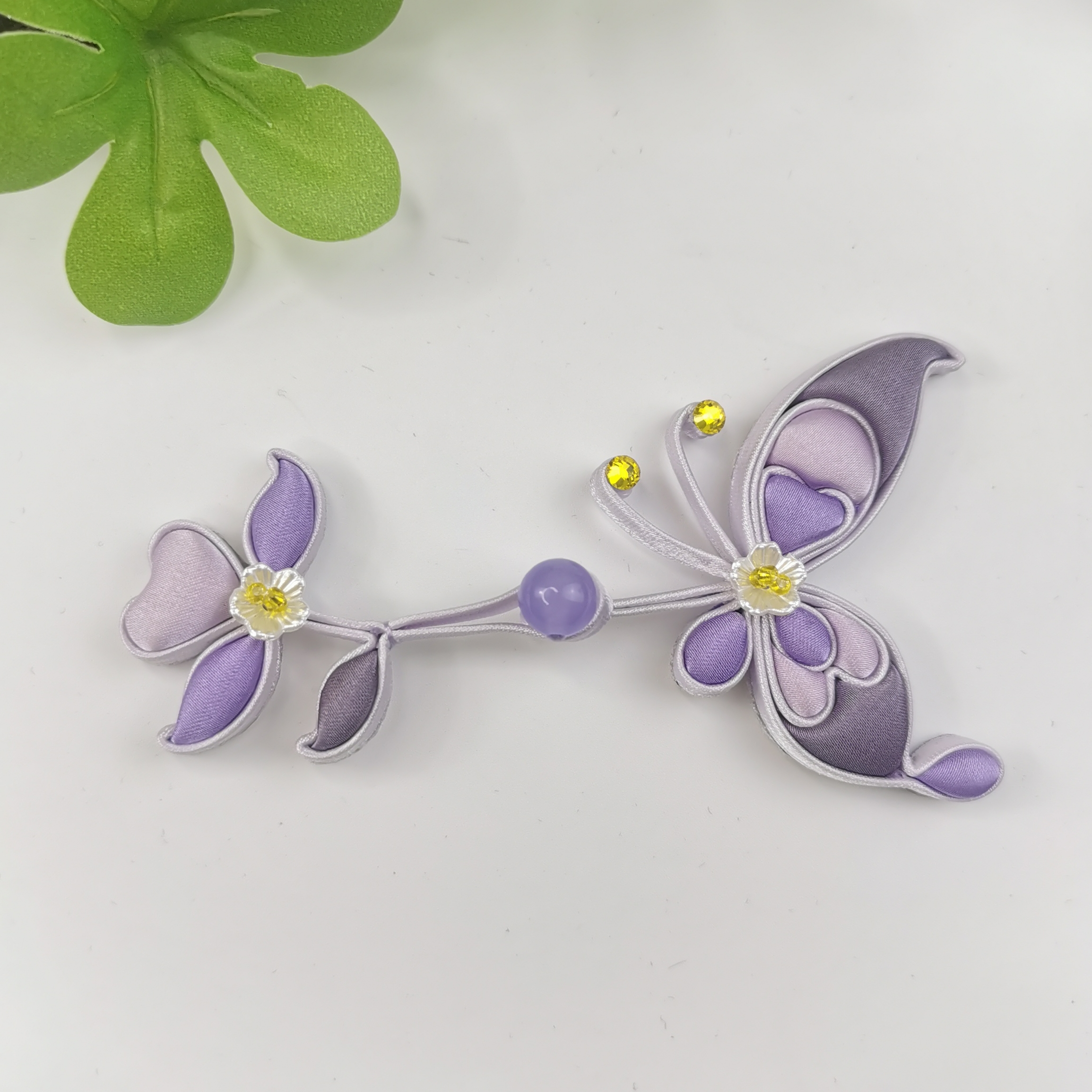 西子林国风紫蝶飞舞宋锦盘扣棉芯花扣中式汉服手工旗袍盘扣扣子