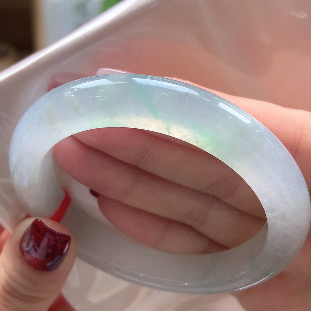 翡翠未镶嵌手镯冰晴绿起光强推性比比101号