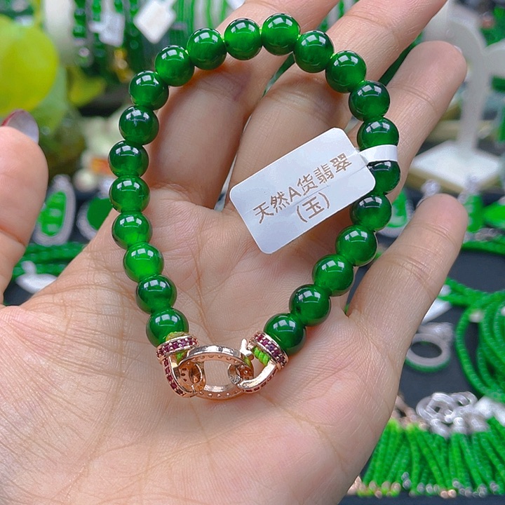 翡翠手链未镶嵌圆珠手链8