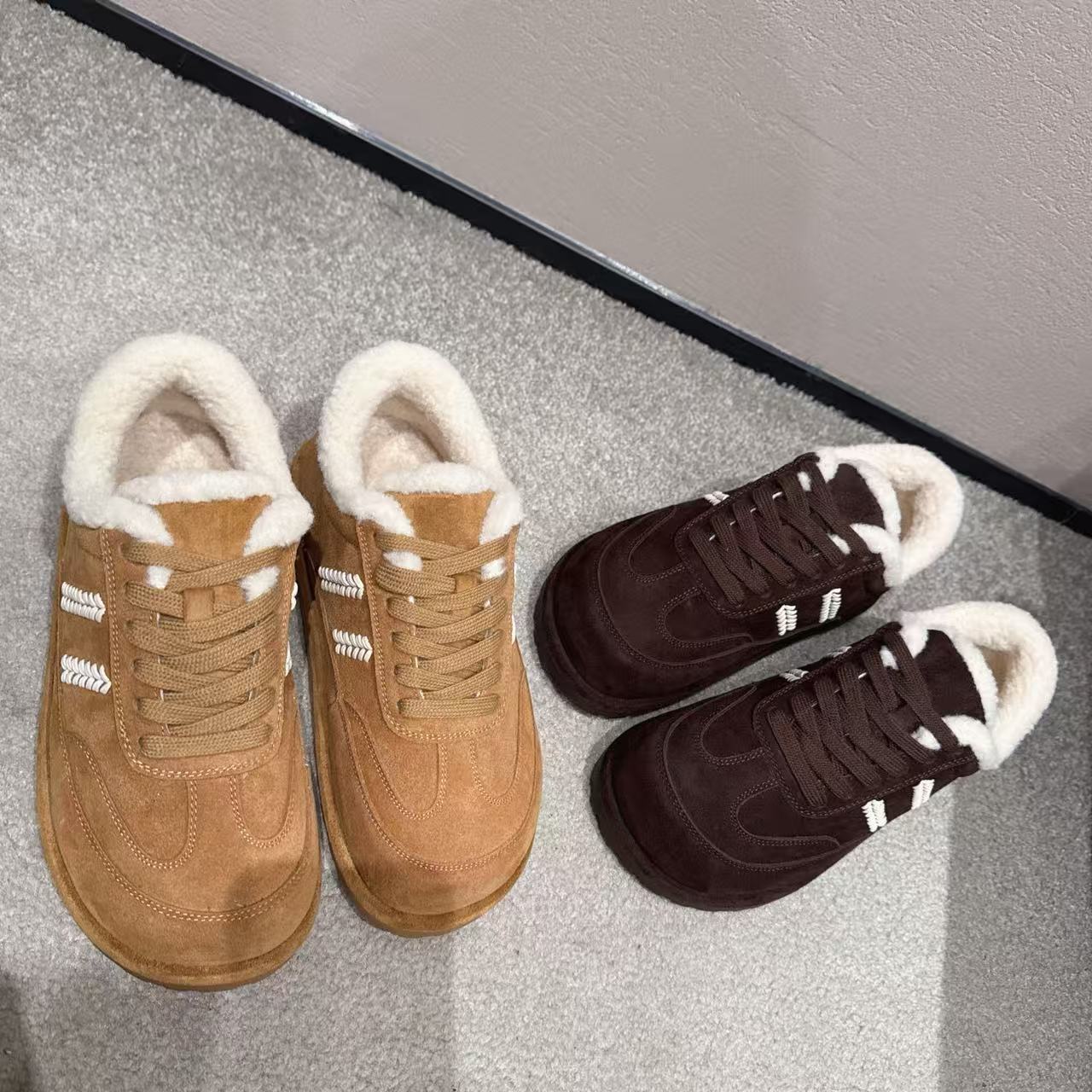 【编织羊羔毛休闲鞋】778-95