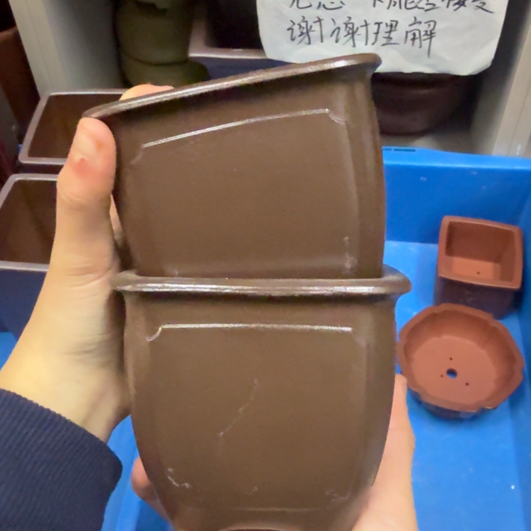 紫砂花盆13号宜兴紫砂瑕疵花盆8x8