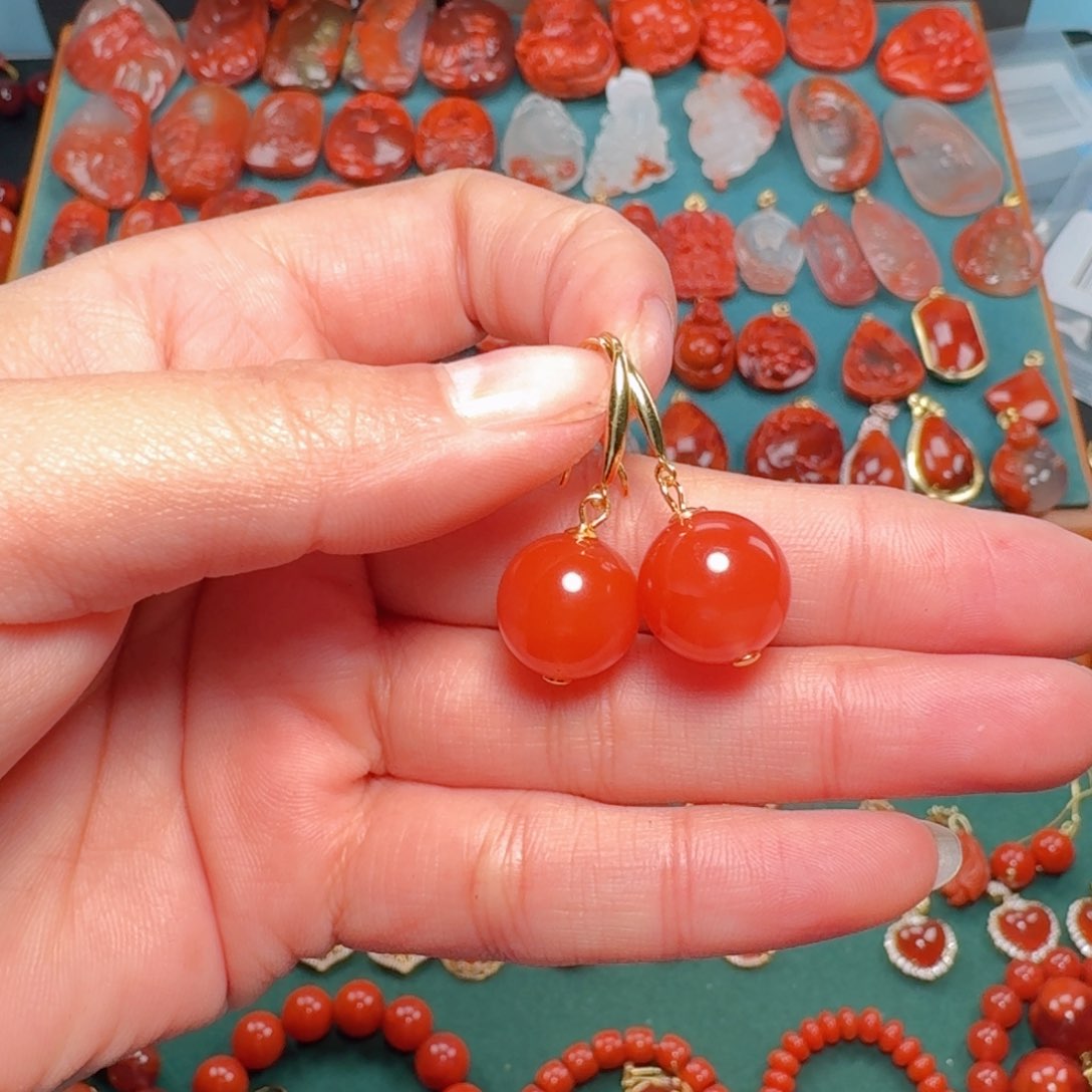 南红玛瑙南红12+银S925镶嵌