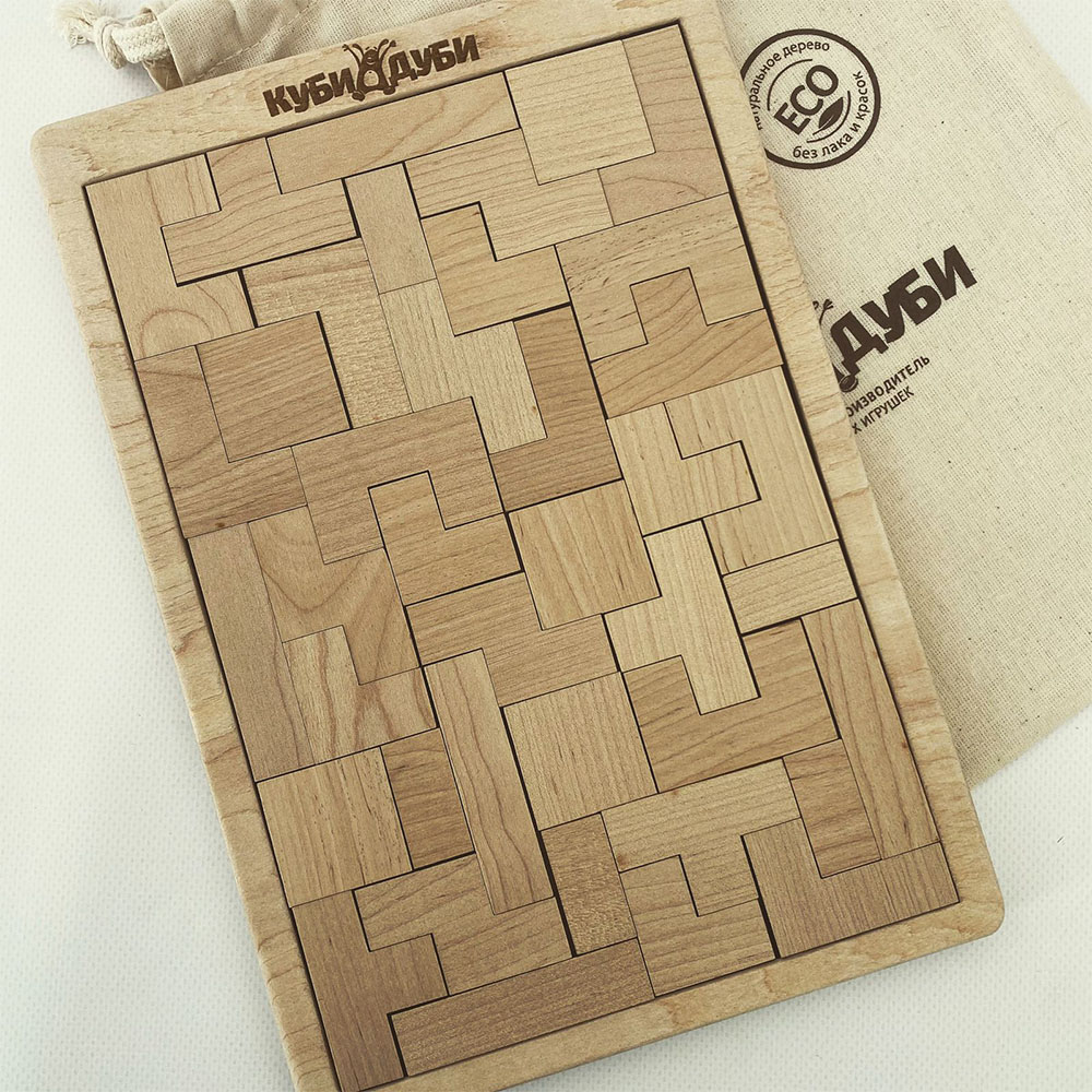 KUBIDUBI俄罗斯进口环保木质玩具俄罗斯方块益智1-3岁儿童拼图