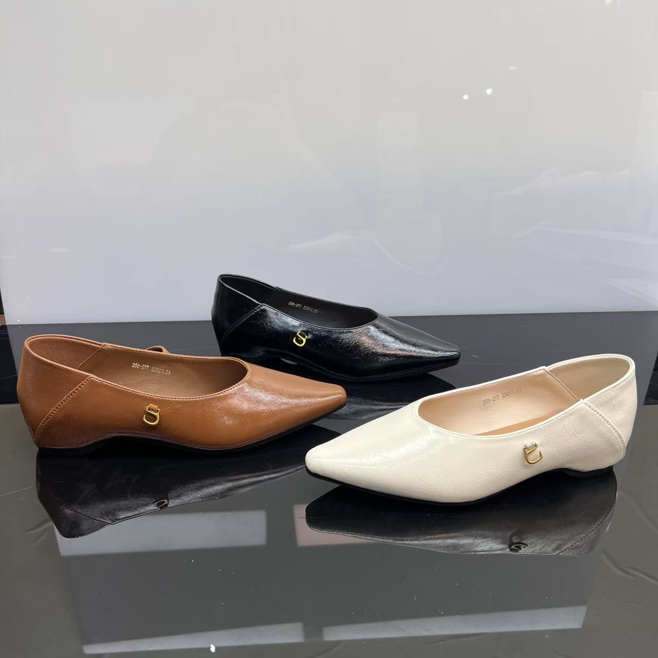 夏季新款尖头单鞋休闲女鞋百搭平跟浅口单鞋 X 检 277