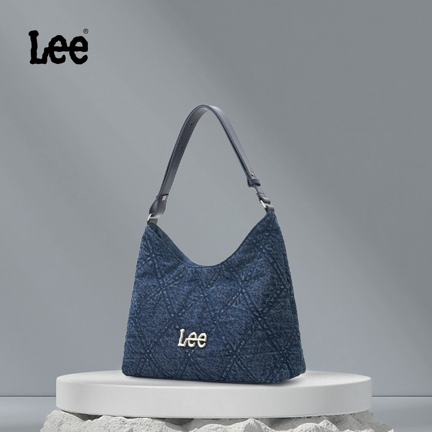 Lee【水洗绗缝系列】25款格纹流浪包牛仔风字母刺绣单肩款单根百搭