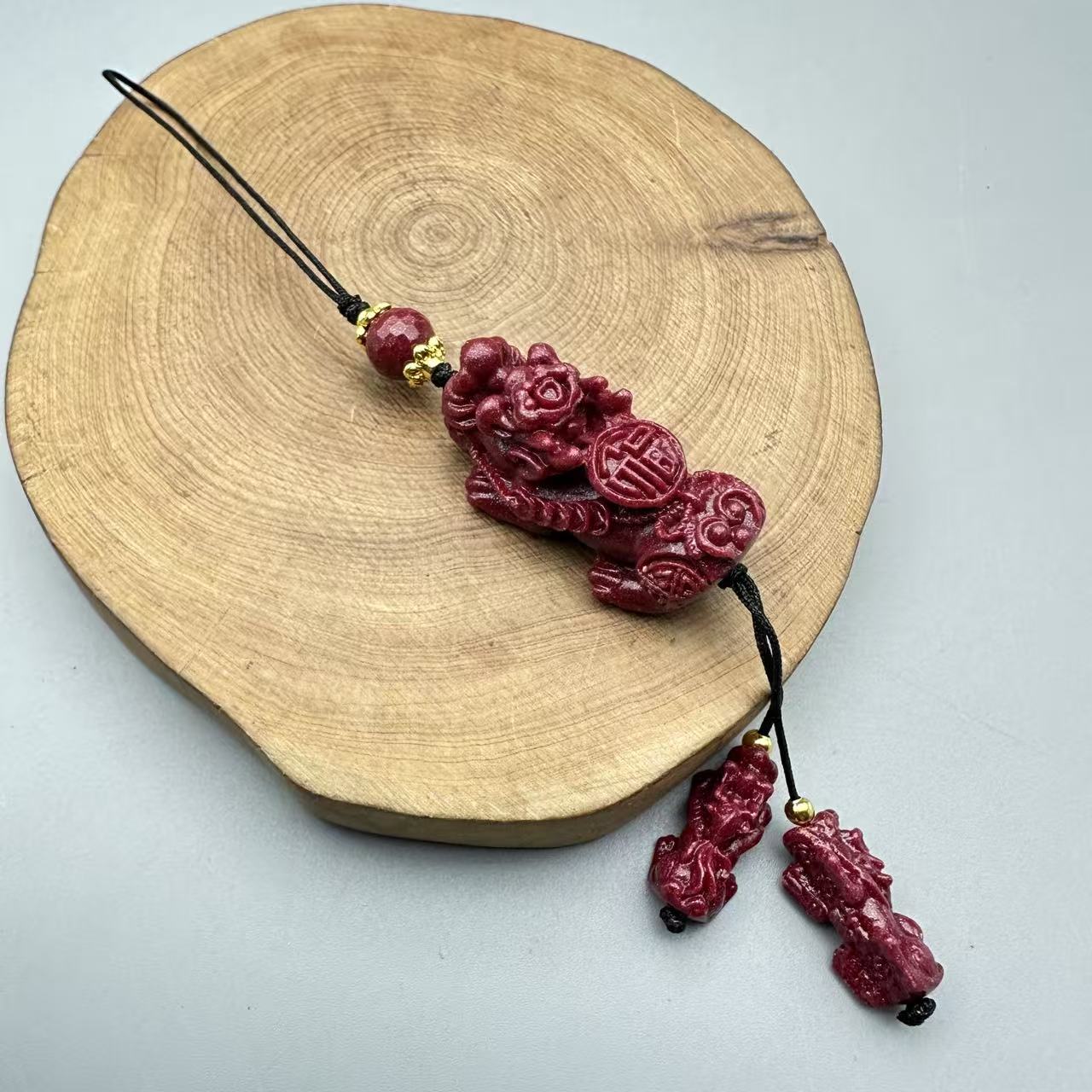 含辰砂工艺品GS256-经典紫金雕刻貔貅挂件