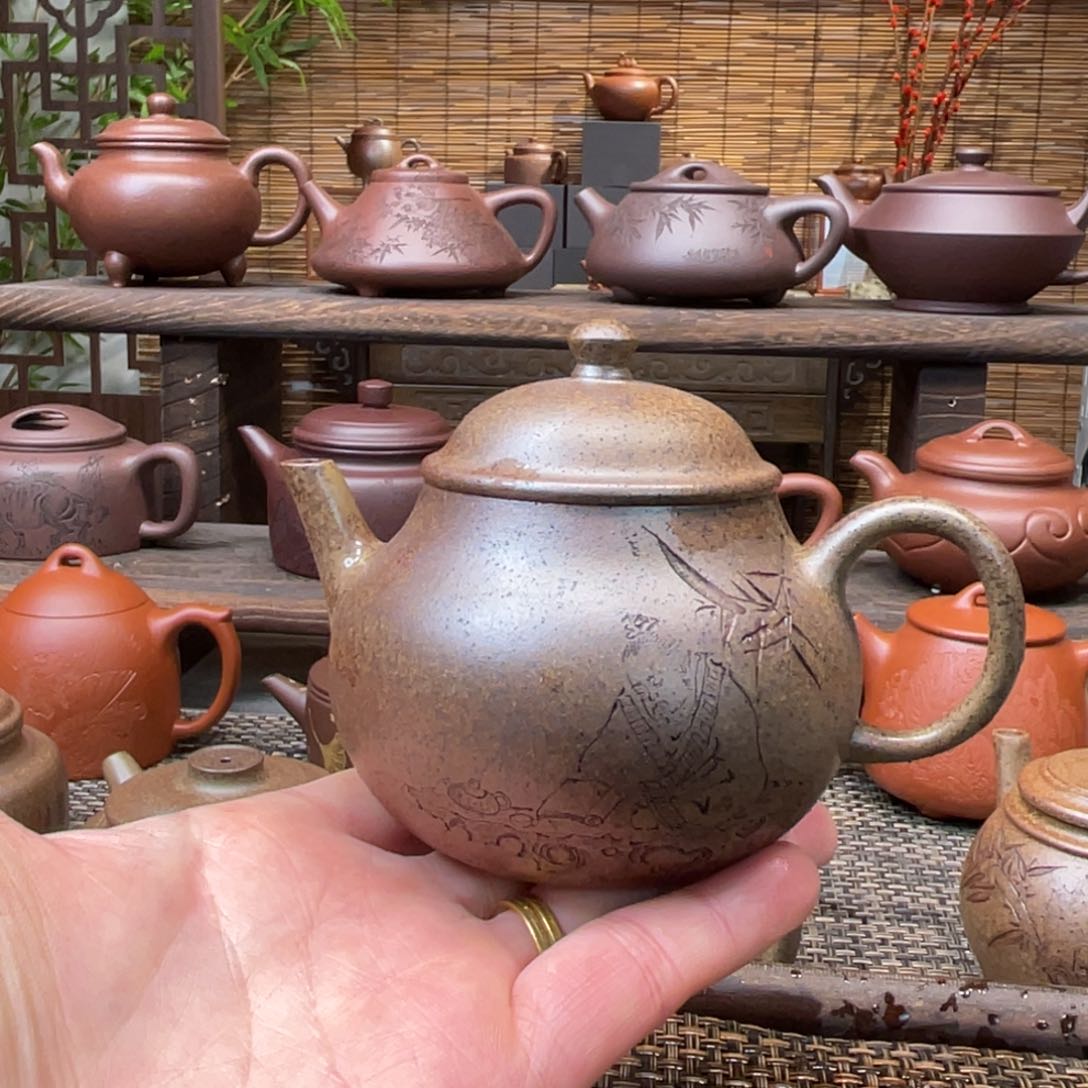 紫砂茶壶宜兴原矿紫砂手工制160