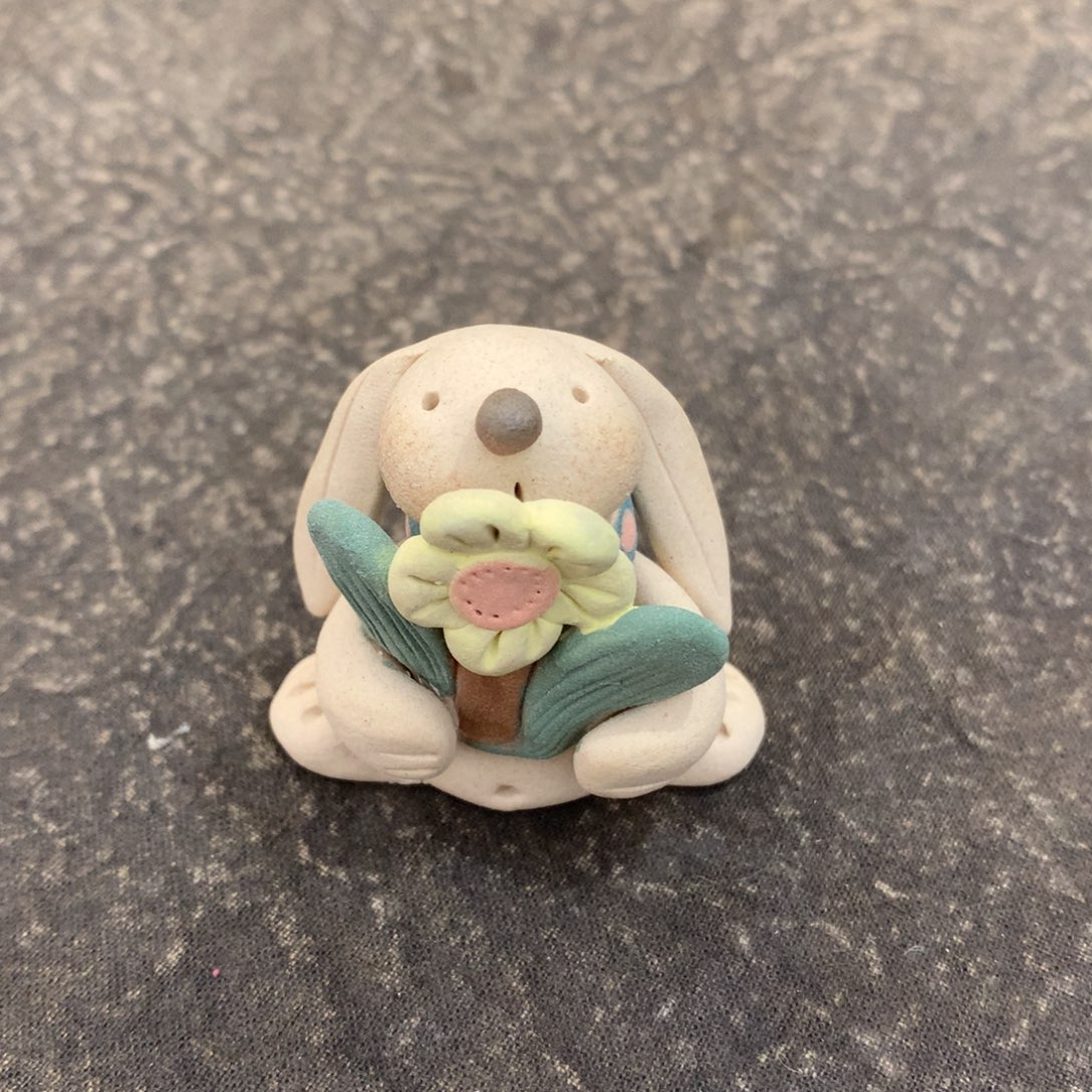 纯手工陶泥小兔子啊