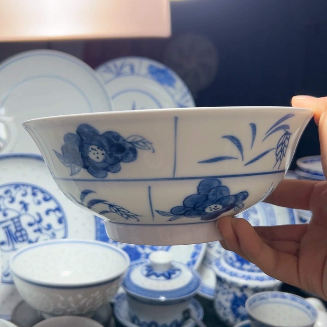 碗手绘木棉花七寸面碗