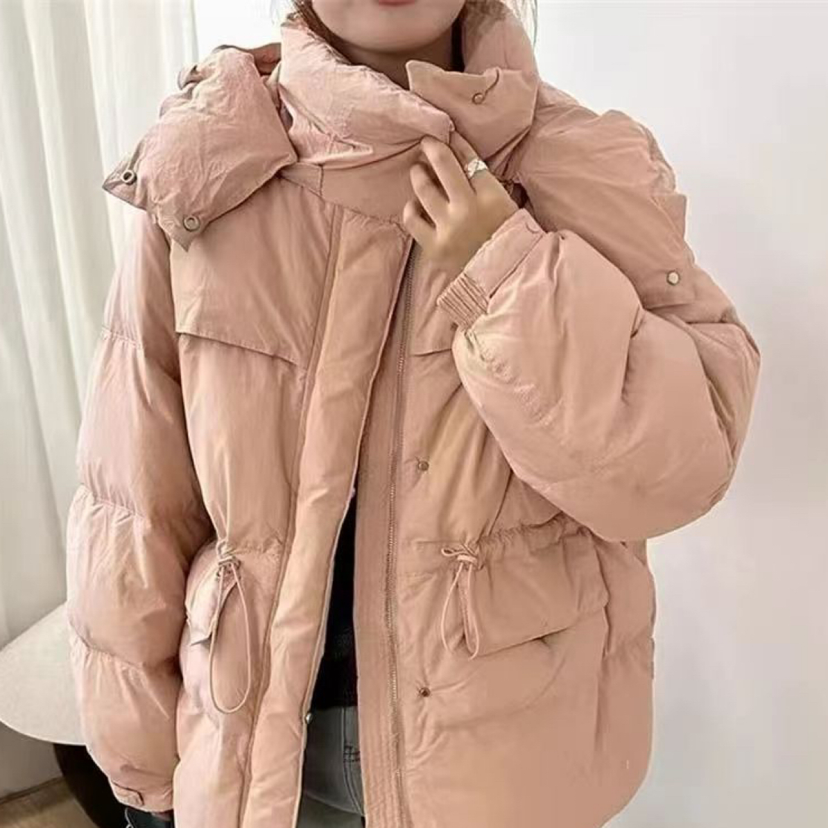 布桐家 糖果色收腰戴帽羽绒服