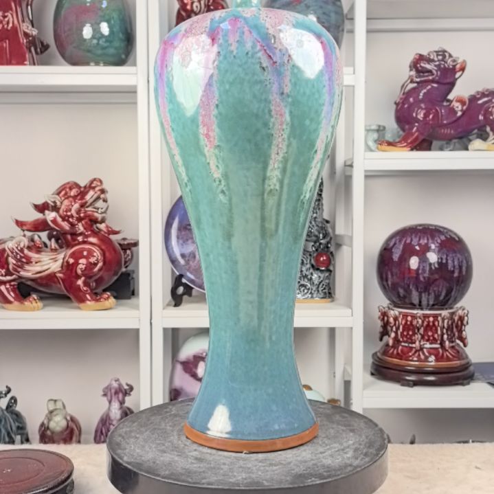 摆件钧瓷摆件神後鎮鈞瓷
