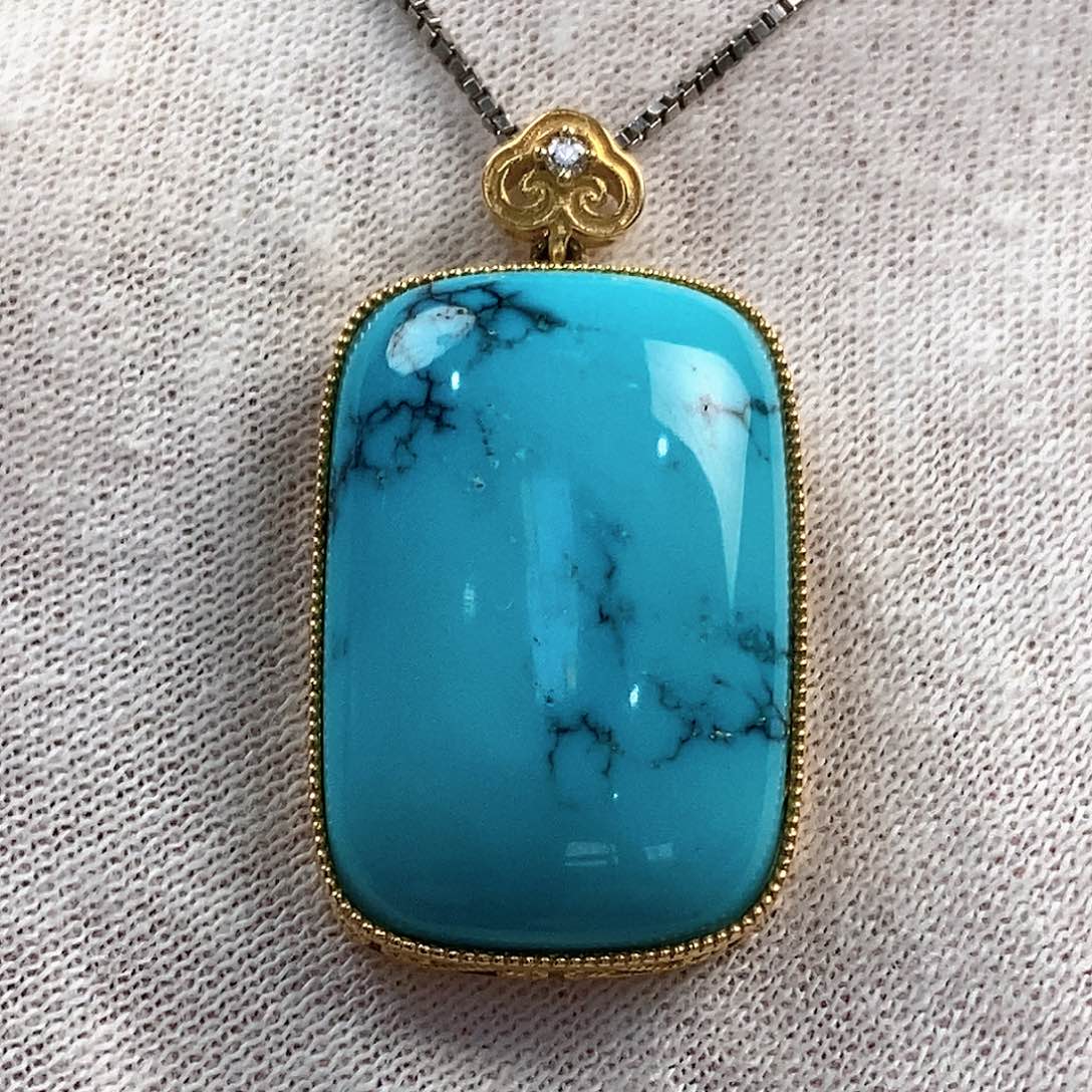 绿松石18K金镶嵌配饰