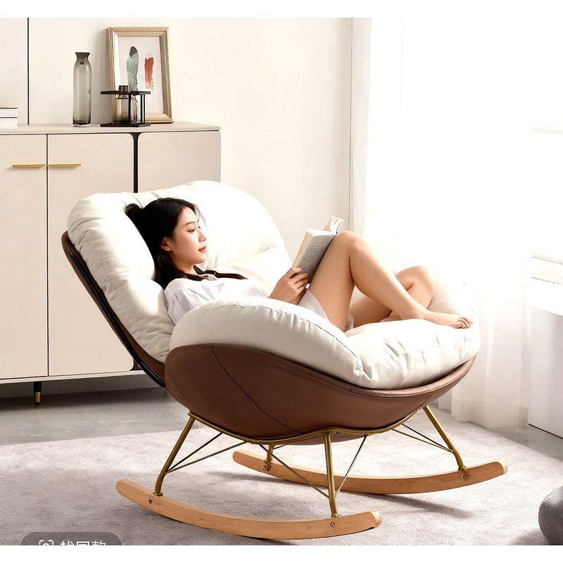蝴蝶摇摇椅升级超软午睡躺椅阳台休闲单懒人沙发椅摇摇躺椅BBR