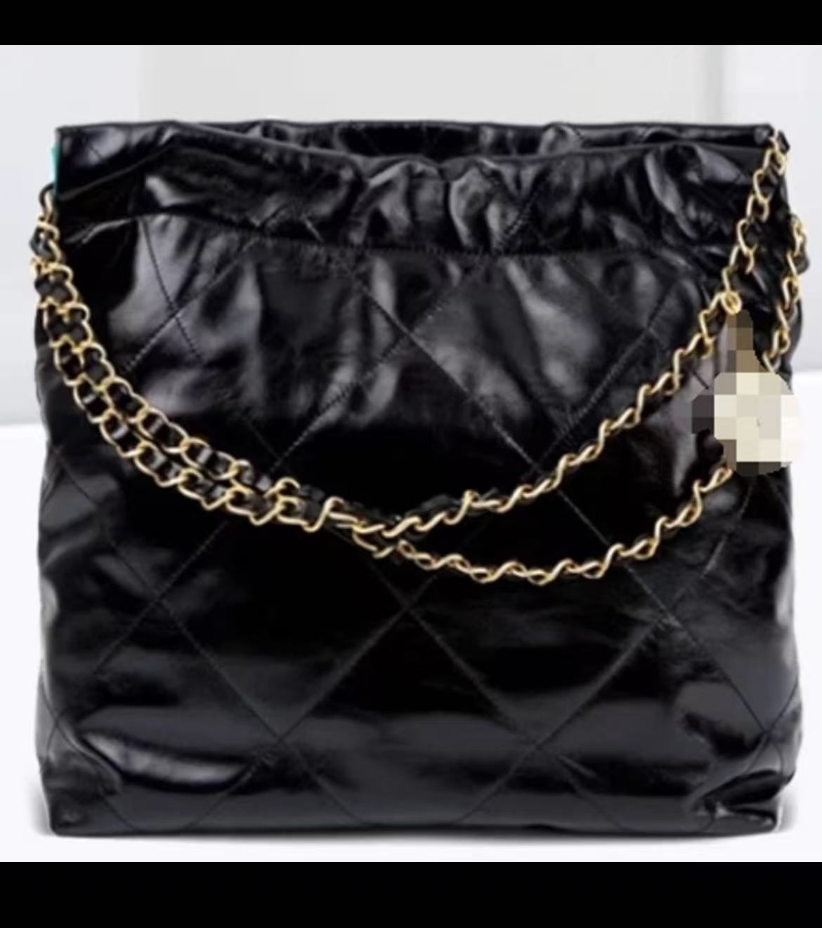 2025包包女热门高品质垃圾袋包包单肩包腋下包菱格小香风珍珠链