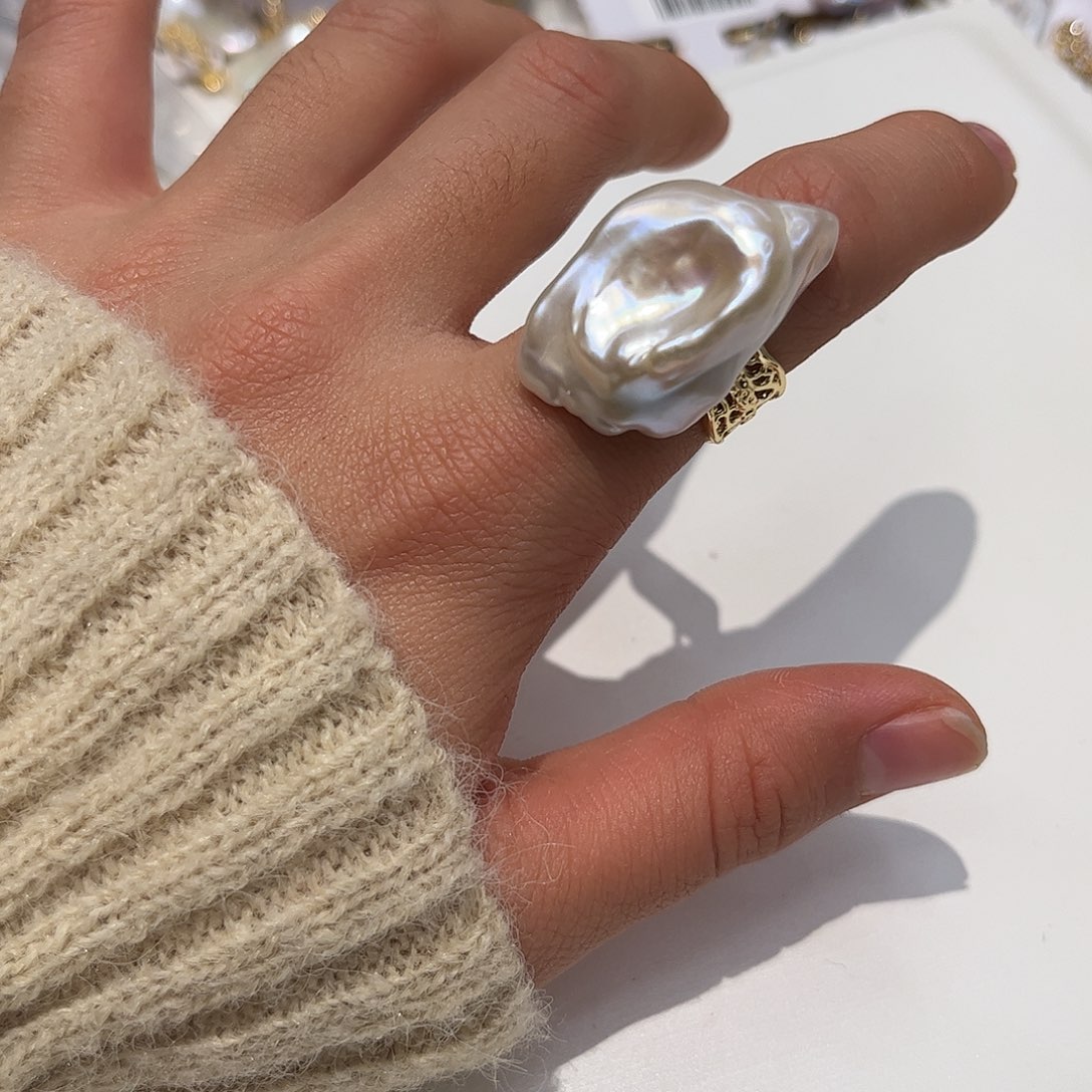 淡水珍珠耳饰合金