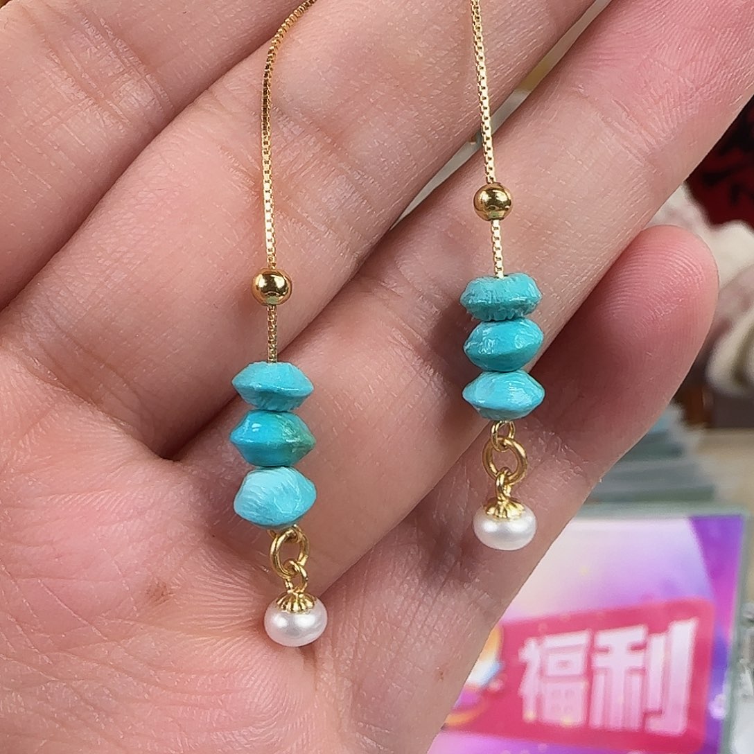 绿松石银S925镀金镶嵌珠宝奇石