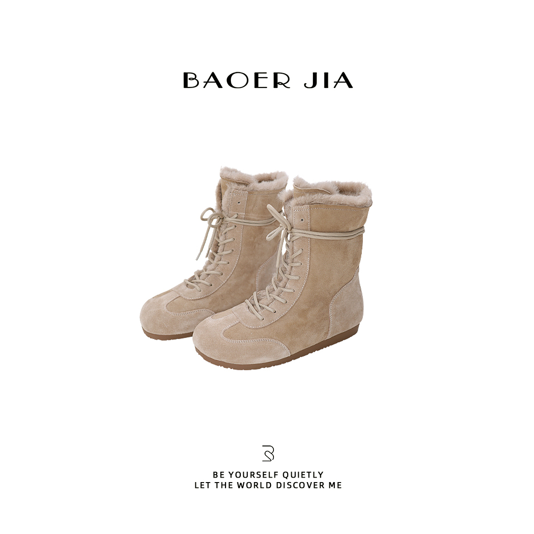 19-【超百搭】宝儿家含幂BM33925410XQ皮毛一体橡胶大底复古马丁靴