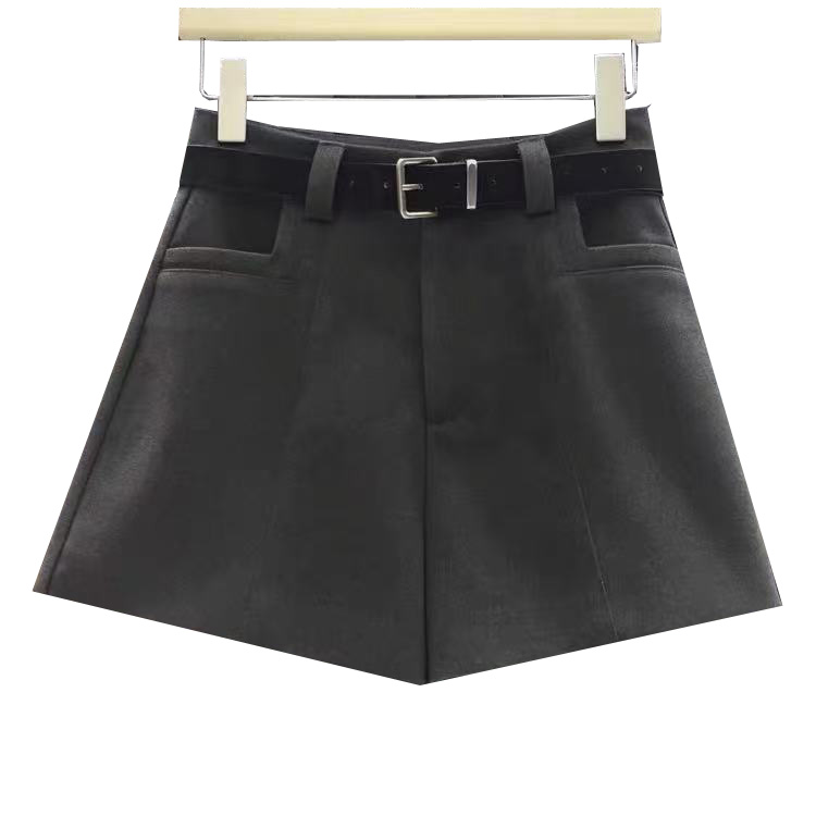 毛呢短裤女2025秋冬新款高腰宽松a字外穿显瘦加厚阔腿裤子靴裤子