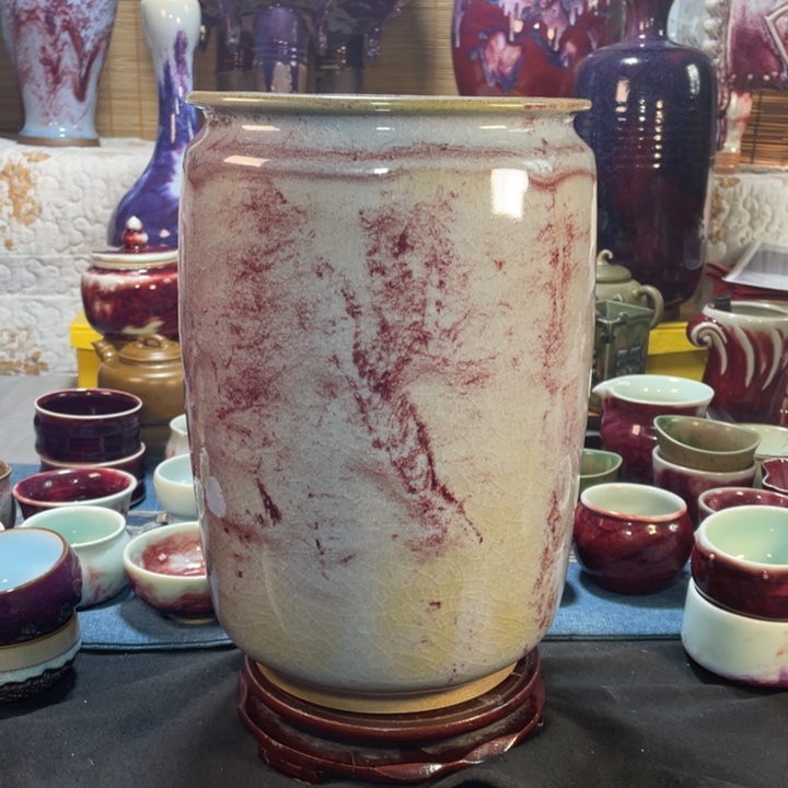 摆件钧瓷柴烧画缸