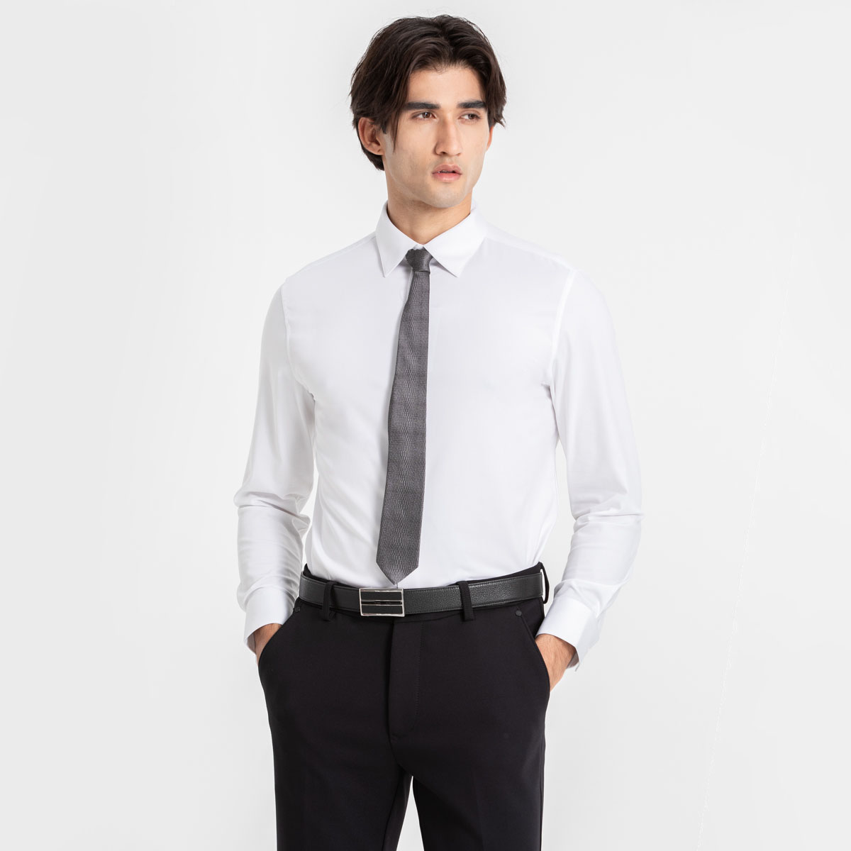 路卡迪龙商务通勤百搭男式舒适长袖衬衫-321235208