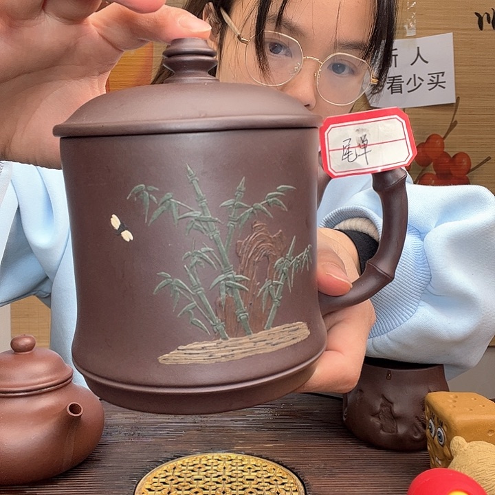 紫砂茶杯原矿紫砂杯