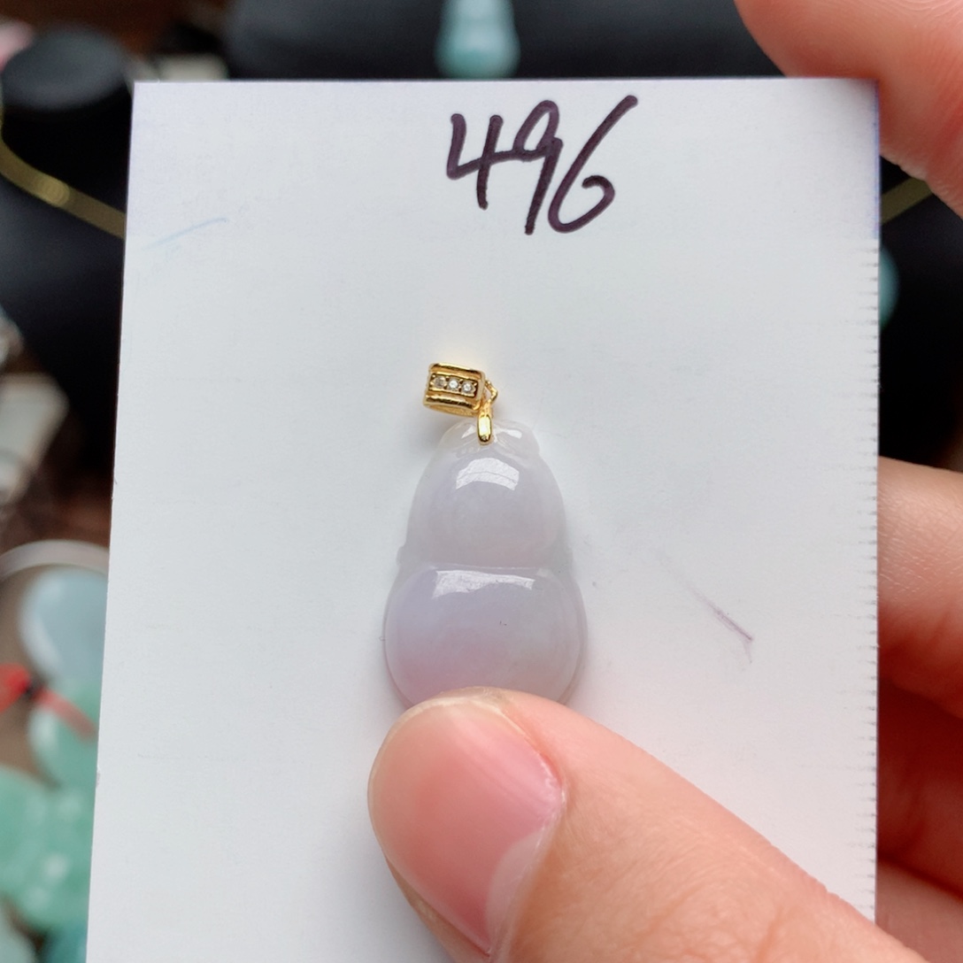 翡翠颈饰银S925镀金镶嵌吊坠