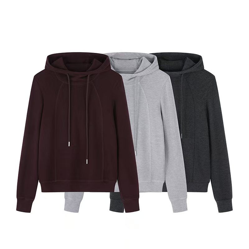 暖姜绒 德绒帽衫秋冬正肩显瘦宽松简约百搭休闲长袖柔软2715