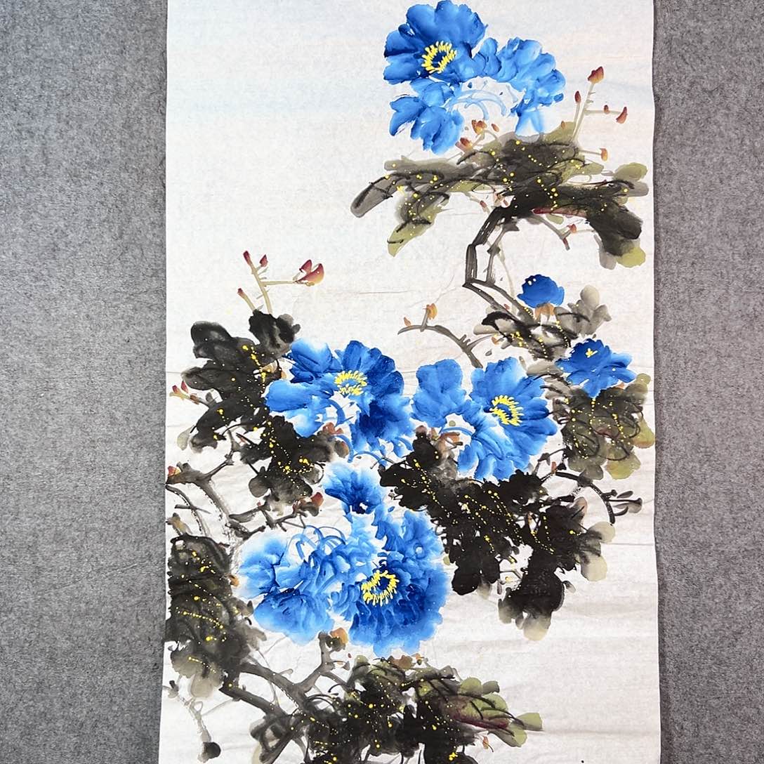 国画400 山水黔城市中心的一栋