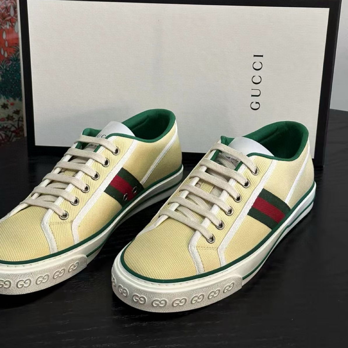 未使用 GUCCI/古驰 Gucci 1977黄油做旧款板鞋男款