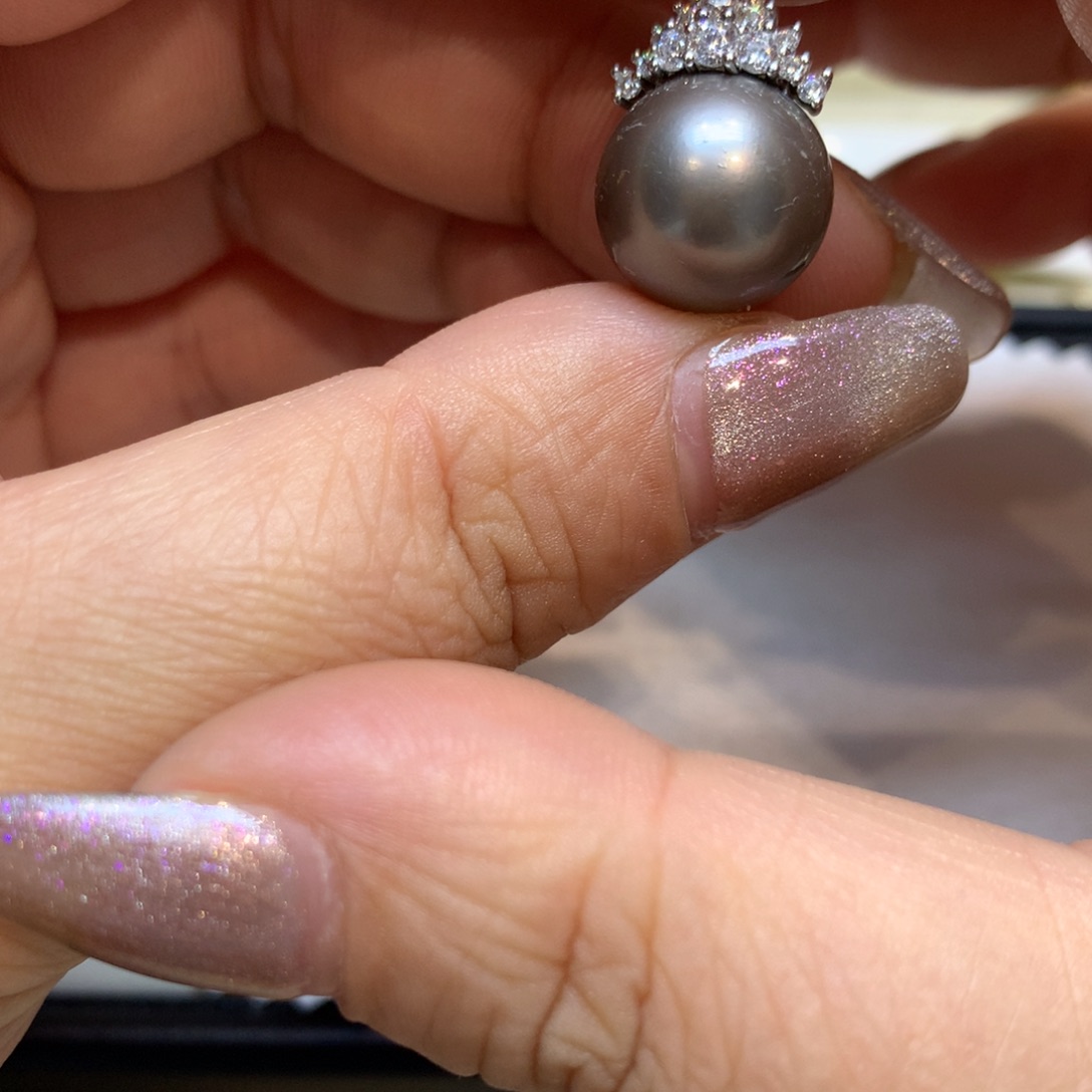 海水珍珠银S925镶嵌颈饰