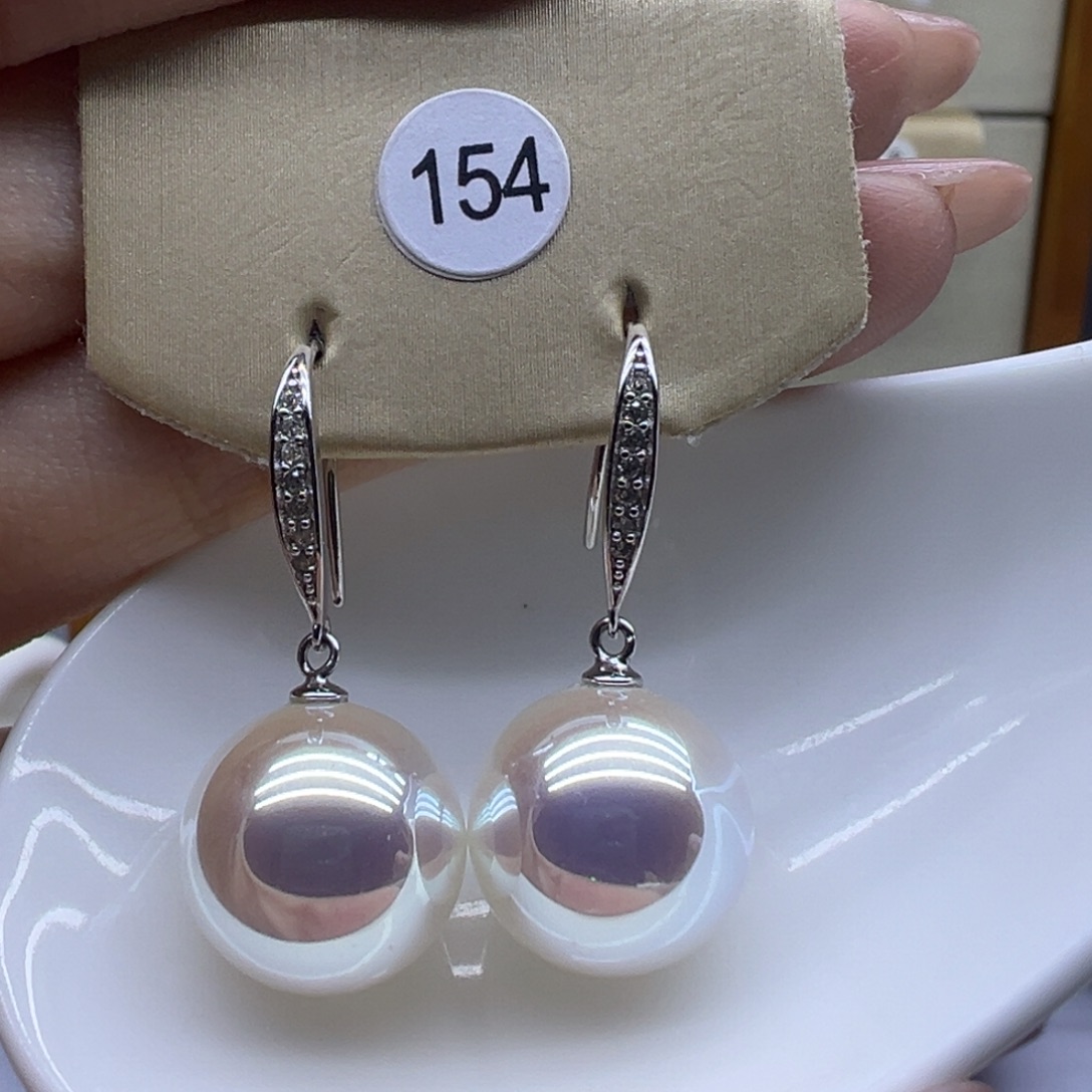 淡水珍珠耳饰银S925镶嵌