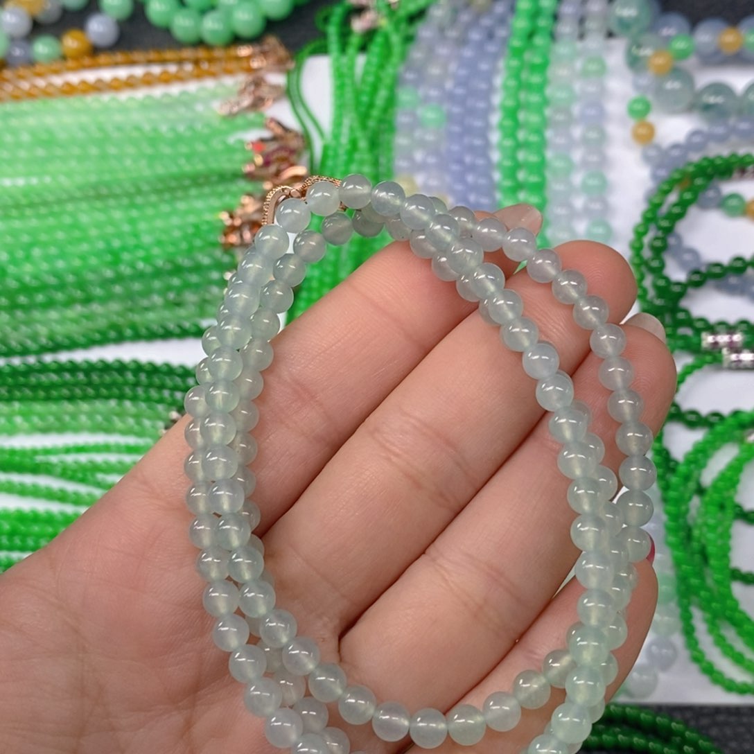 颈饰未镶嵌翡翠缅甸天然翡翠冰种项链5.2