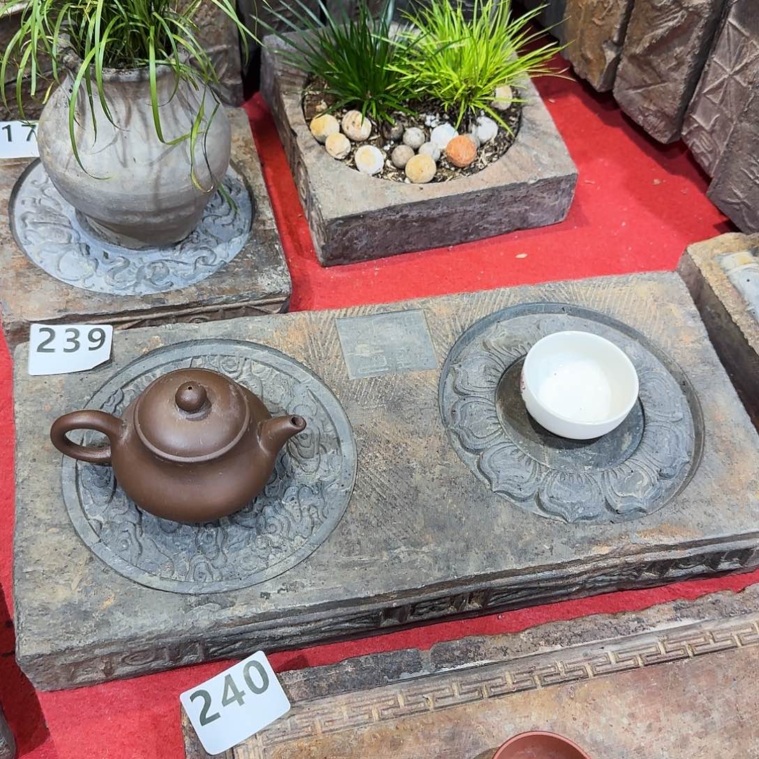 老砖茶台，砚台，画像砖