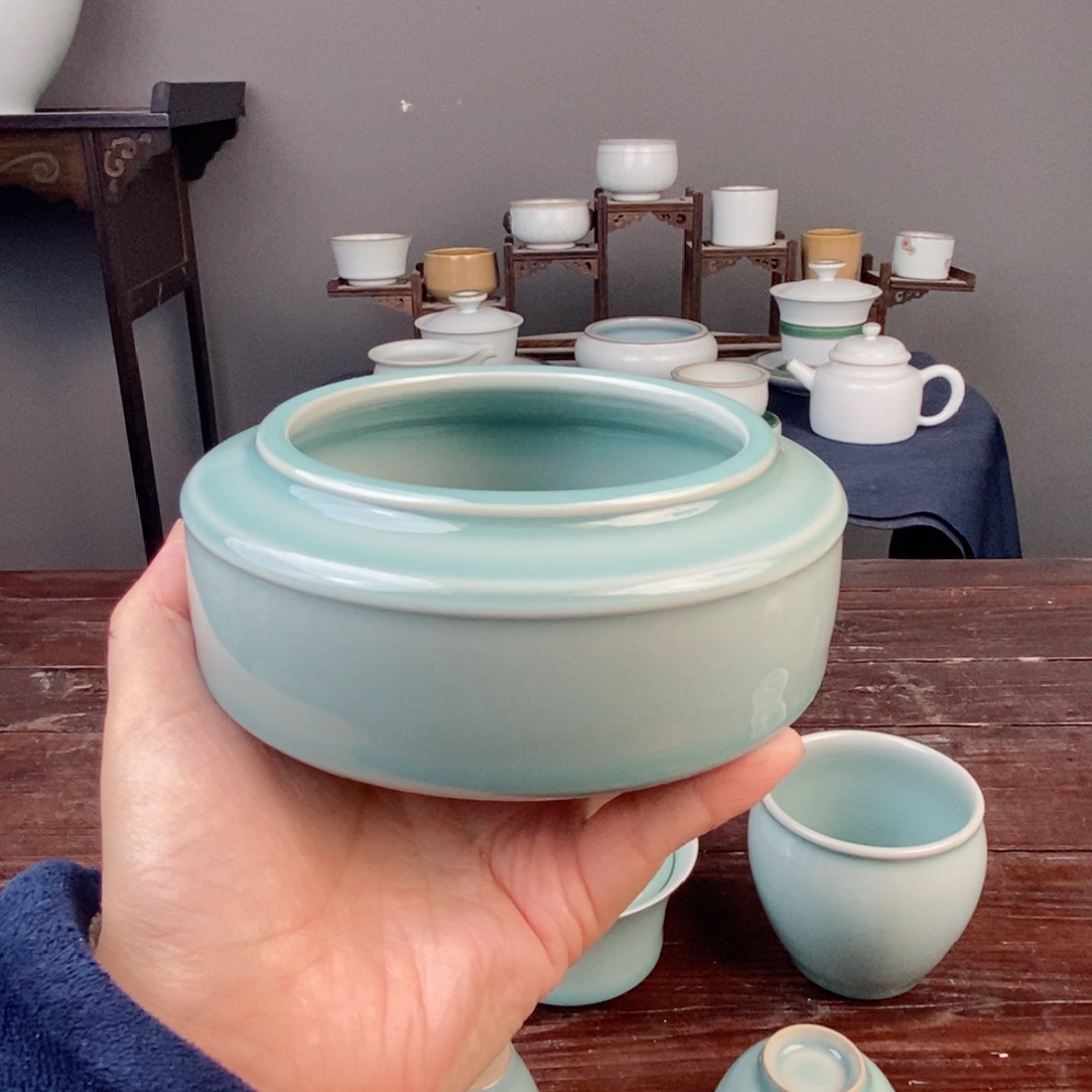 朱砂胎粉青釉建水 水洗 笔洗 不开片 