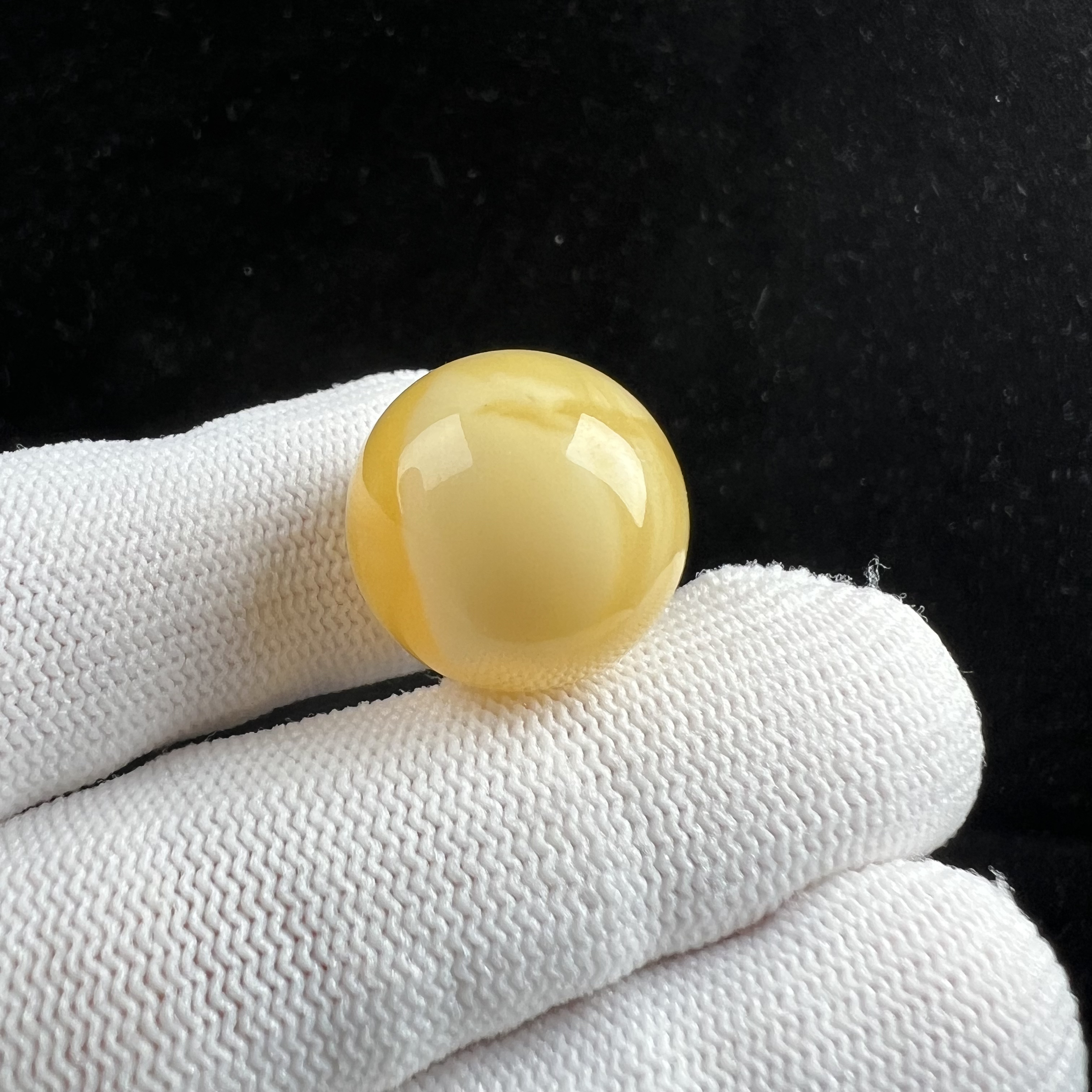 A1623天然蜜蜡妖花圆珠17.9mm 支持鉴定假一罚四