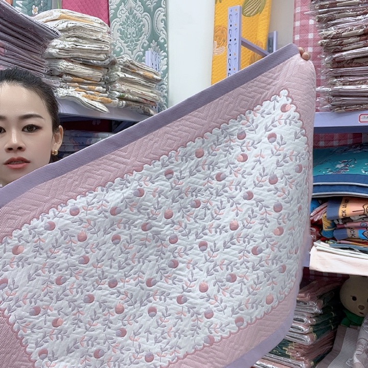 棉紫色小樱桃纯棉